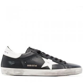 Golden Goose Men's Super-Star Sneakers Black/White | Size 43 | GMF00101F000321