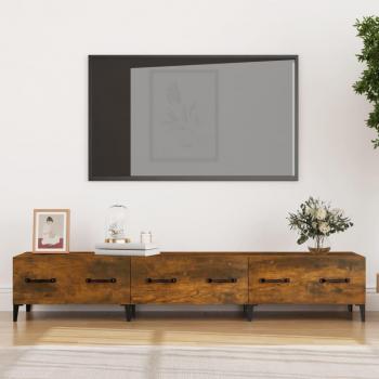 Mueble de TV madera contrachapada 150x34,5x30 cm roble ahumado vidaXL