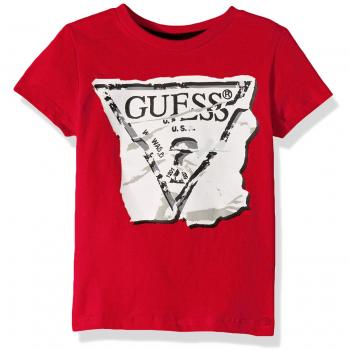 Guess SS T-Shirt, Camiseta de Tirantes para Niños, Rojo