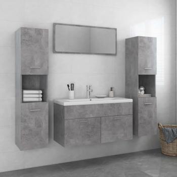 Juego de muebles de baño de madera de ingeniería gris hormigón Día y Noche