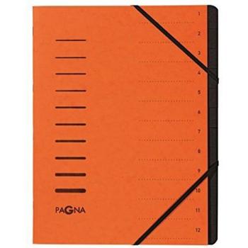 Carpeta organizadora PAGNA A4, archivador de clasificación, 12 compartimentos, naranja