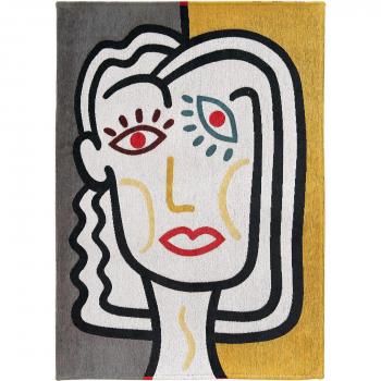 Alfombra Louis de Poortere Gallery Dora Dorado 9143 - Multicolor - Brillante 100 x 140 cm - Fabricada en Bélgica - Acabado a Mano - Natural Antideslizante - 100% Alg