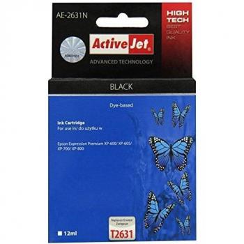 Cartucho de Tinta Compatible Activejet AE-2631N Negro XL para Epson 26 T2631, 12 ml