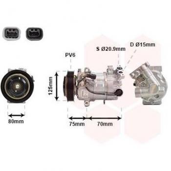 Compresor de aire acondicionado VAN WEZEL 1301K700