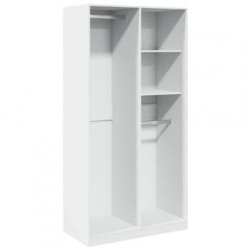 Armario de madera contrachapada blanco 100x50x200 cm, Armario de Almacenamiento, Organizador de Armario