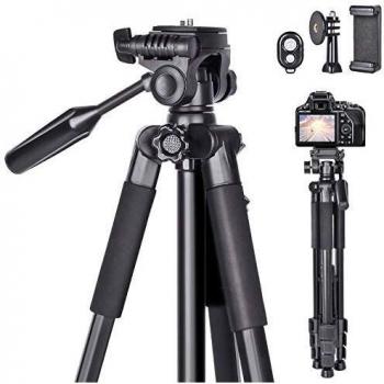 Trípode cámara y movil tripode para movil Extensible 170 cm tripode de movil con Control Remoto Bluetooth,Trípode para Fotos Camara de Aluminio Capacidad de Carga de 10kg con Control Remoto Bluetooth