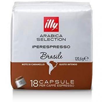 Illy Iperespresso Arábica Brasil Selección con notas de caramelo | Illy 18 cápsulas para café expreso