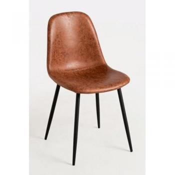 Pack 4 Sillas de Comedor Teok Polipiel - Camel Vintage