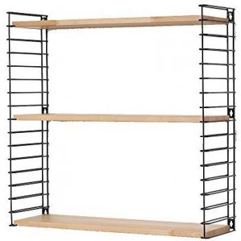 Metaltex Tomado-Estantería Modular Negro-Madera, 70x21x68 cm