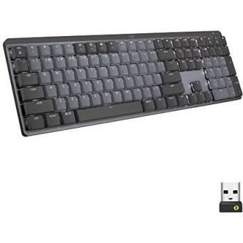 Logitech MX Teclado Mecánico Inalámbrico Iluminado Performance, Interruptores Táctiles silenciosos, Disposición QWERTZ Alemán - Gris