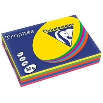 Papel Clairefontaine Throphée Pack Colores Vivos A4 80 g 500 hojas