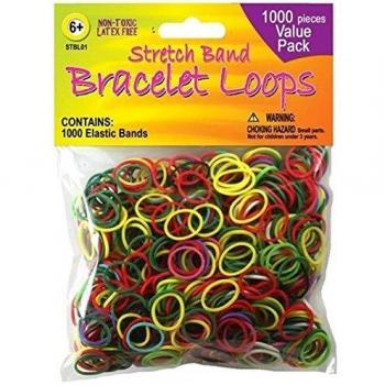 Pepperell Stretch Band Bracelet Loops 1,000-Assorted Colors