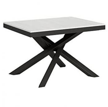Mesa extensible Volantis Evolution 90x120/224 cm Blanco Fresno con estructura Antracita