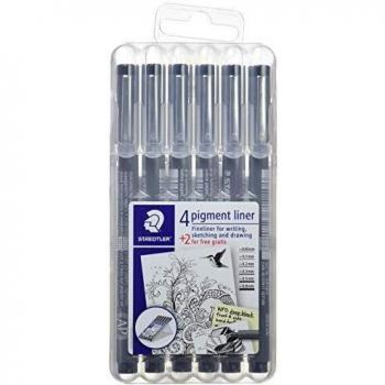 STAEDTLER Pigment Liner Fineliner Pens with Assorted Line Widths - 308 SB6P - STAEDTLER Box
