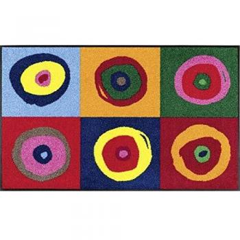 Alfombra de entrada Sergej, rectangular, 7 mm de altura, antideslizante, apta para interior y exterior, lavable