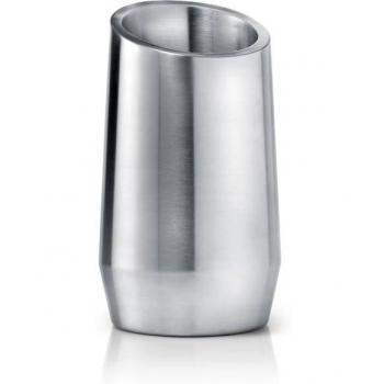Leopold Vienna LV213000 cubitera Acero inoxidable, fabricada en acero inoxidable de alta calidad, diseño elegante y moderno, capacidad para múltiples botellas, incluye tapa para mantener el hielo por más tiempo, base antideslizante para mayor