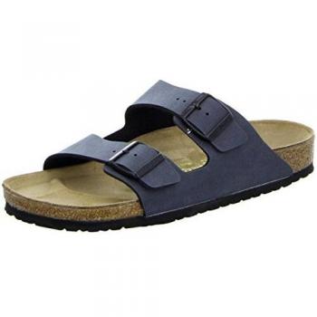 Birkenstock Arizona Nubuck Slide Sandals for Men - Size 44 Basalt