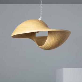 Lámpara Colgante de Bambú Shuka Acacia Trenzado Blanco ILUZZIA para Decoración de Salón, Habitación y Dormitorio