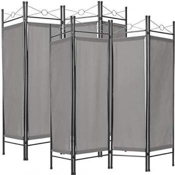 Biombo paravent Tectake 180 x 160 x 2,5 cm | Plegable en 2, 3 o 4 posiciones | Paneles de 180 x 39 x 2,5 cm | Separador