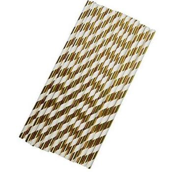Neviti CSC Imports Juego – Oro de mármol – Pajitas de Papel – , 25 Unidades