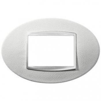 Placa Gewiss Chorus 3 Lugares Piel Blanca GW16303PB