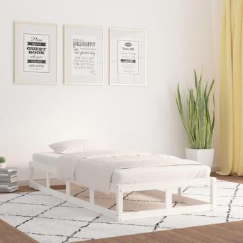 Estructura de cama individual de madera maciza blanca 90x190 cm vidaXL