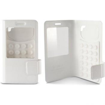 Funda Universal Tipo Libro KSIX para Smartphone de 4.5 Pulgadas, Color Blanco