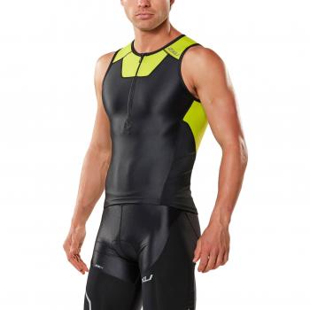 2 x U x-vent Tri Top, negro/lime Punch, Black/Lime Punch, mediano