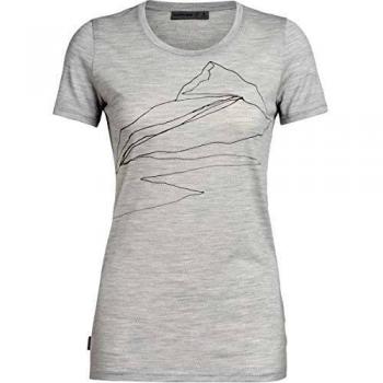 Icebreaker 150 Tech Lite Low Crewe Sunrise Summit - Camiseta de manga corta para mujer, color gris/amarillo, tamaño extra-small