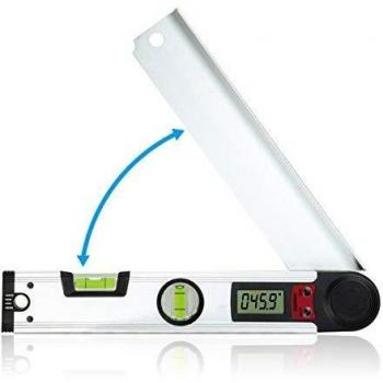 Orthland Medidor de Ángulos Digital 230 °Transportador de Angulos Aleación de Aluminio Herramientas Carpintería Madera 300mm, LCD Digital Ángulo Buscador Regla, Nivel de Espacio Horizontal Vertical