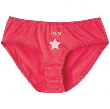 VERTBAUDET Lote de 7 braguitas con días de la semana niña ROJO CLARO BICOLOR/MULTICOLOR 4A