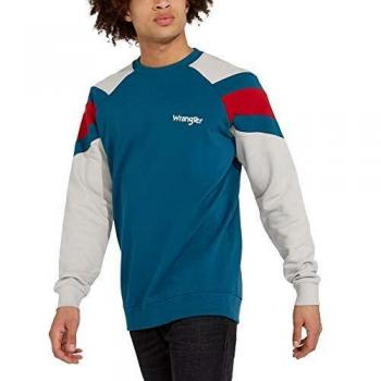 Wrangler Men's Sweatshirt Color Block Blue in Size X-Large