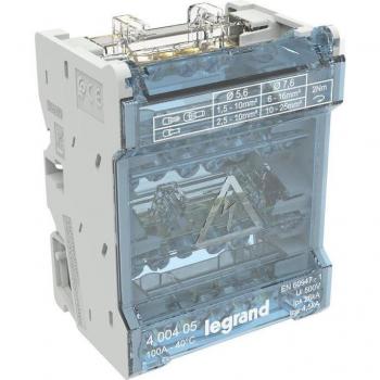 Repartidor modular de barras escalonadas 4P 100A 6 salidas 4 módulos Legrand 400405