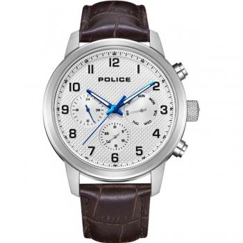 Reloj Police PEWJK2228201 - Reloj de pulsera, diseño moderno, caja de acero inoxidable, esfera negra, correa de silicona, resistencia al agua hasta 50 metros, movimiento de cuarzo