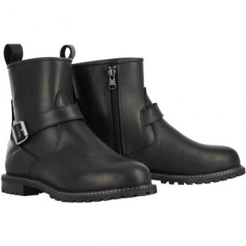 Botas de Motocicleta Oxford Sofia para Mujer en Color Negro de Cuero PU Carbono