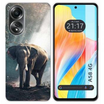Funda de Silicona para Oppo A58 4G con Diseño de Elefante y Dibujos