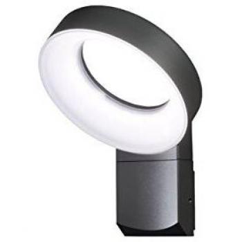 Aplique LED de exterior Konstsmide Asti, anillo de luz de pared moderno, color gris oscuro, IP44