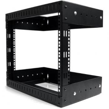 StarTech.com 8U Open Frame Wall Mount Equipment Rack - Adjustable Depth RK812WALLOA (Black)