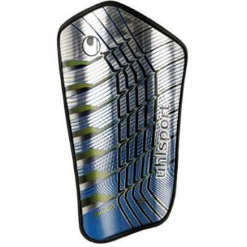 Uhlsport Pro Flex Espinilleras, Unisex, Blanco/Cian/Amarillo Flúor, XL
