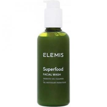 ELEMIS Superfood Facial Wash 200ml - A nourishing gel cleanser enriched with superfoods, designed to gently cleanse and purify the skin while maintaining its moisture balance. Suitable for all skin types, it contains ingredients like broccoli seed oil and