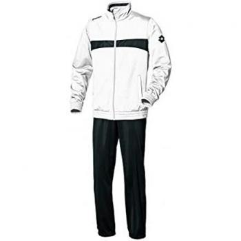 Lotto Trainingsanzug Suit Omega Cuff Conjunto de chándal, Hombre, Blanco/Negro