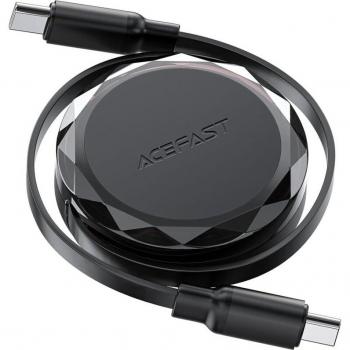 Cable USB-C retráctil con organizador 60W - negro (0.80 m, USB 2.0)