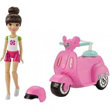 Barbie - On The Go Pink Scooter and Doll Muñeca, Multicolor