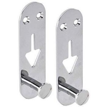 Par de perchas cromadas mod. Arrow con ganchos de acero inoxidable - 2 piezas