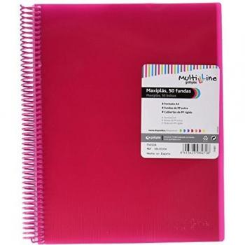 Grafoplás 39835354 － Carpeta de Fundas y Tarifarios, A4, 50 fundas, color rosa