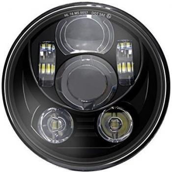 Wisamic 5-3/4 faro LED de 5,75 pulgadas Compatible con Harley Davidson Dyna Street Bob Super Wide Glide Low Rider Night Rod Train Softail Deuce Custom Sportster Iron 883-Black