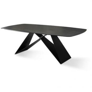 Mesa Fija Thanos de Cerámica Negra (220x110 cm)