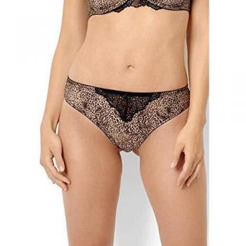 Sans Complexe 30PAE74 Women's Instinctive Beige Felin Print Lace Panty Thong Medium