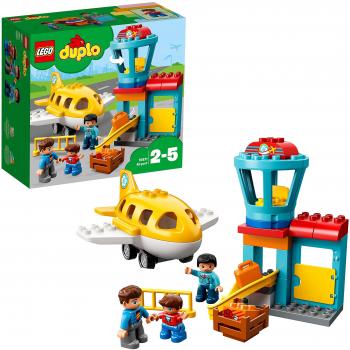 LEGO 10871 Duplo Town Aeropuerto, Juguete de Construcción para Niños y Niñas +2 años con 3 Mini Figuras