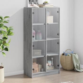 Armario Aparador Alto Sonoma 68x37x142 cm Madera Multicapa Gris